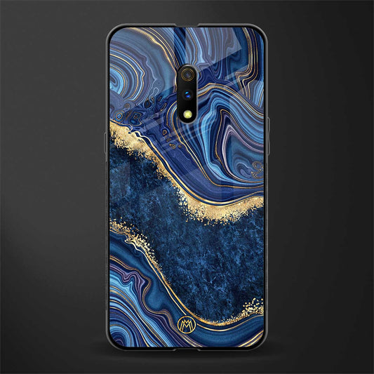 blue gold liquid marble glass case for oppo k3 image