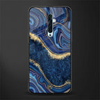 blue gold liquid marble glass case for oppo reno 2f image