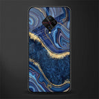 blue gold liquid marble glass case for vivo s1 pro image