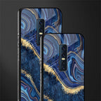 blue gold liquid marble glass case for vivo v17 pro image-2