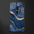 blue gold liquid marble glass case for vivo v17 pro image