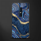 blue gold liquid marble glass case for vivo v17 pro image