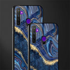 blue gold liquid marble glass case for realme 5 image-2