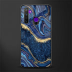 blue gold liquid marble glass case for realme 5 image