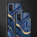 blue gold liquid marble glass case for samsung galaxy a71 image-2