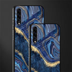 blue gold liquid marble glass case for samsung galaxy a30s image-2