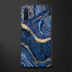 blue gold liquid marble glass case for samsung galaxy note 10 plus image