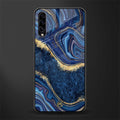 blue gold liquid marble glass case for samsung galaxy a70 image
