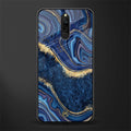 blue gold liquid marble glass case for redmi 8 image