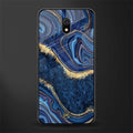 blue gold liquid marble glass case for redmi 8a image