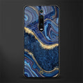 blue gold liquid marble glass case for redmi k20 pro image