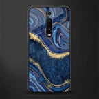 blue gold liquid marble glass case for redmi k20 pro image