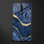 blue gold liquid marble glass case for oppo a5 2020 image