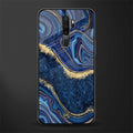 blue gold liquid marble glass case for oppo a9 2020 image