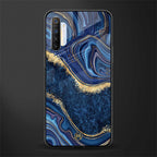 blue gold liquid marble glass case for realme x2 image