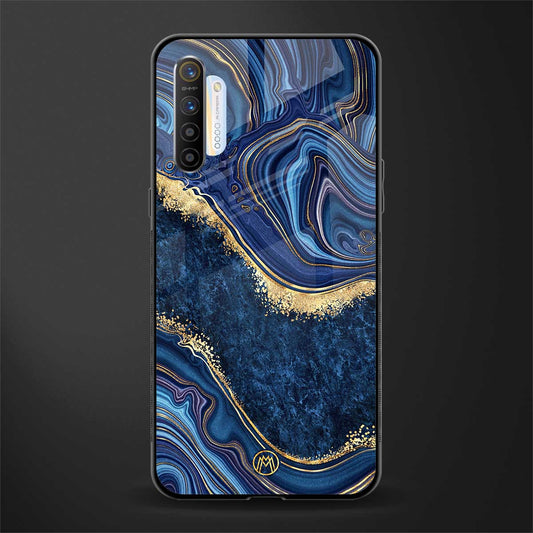 blue gold liquid marble glass case for realme x2 image