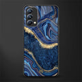 blue gold liquid marble glass case for oppo f19 image