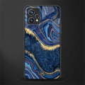 blue gold liquid marble glass case for realme 9 pro plus 5g image