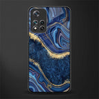blue gold liquid marble glass case for poco m4 pro 5g image