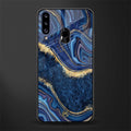 blue gold liquid marble glass case for samsung galaxy a20s image