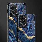blue gold liquid marble glass case for phone case | glass case for oneplus nord 2t 5g