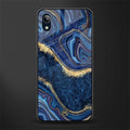 blue gold liquid marble glass case for vivo y91i image