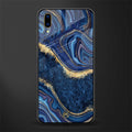 blue gold liquid marble glass case for vivo v11 pro image
