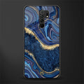 blue gold liquid marble glass case for poco m2 image