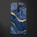 blue gold liquid marble glass case for poco m2 image