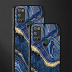 blue gold liquid marble glass case for realme 7i image-2