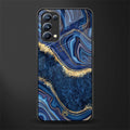 blue gold liquid marble glass case for oppo reno 5 pro image