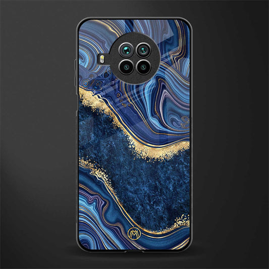 blue gold liquid marble glass case for mi 10i image