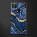 blue gold liquid marble glass case for redmi 9c image
