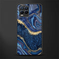 blue gold liquid marble glass case for realme 8 pro image