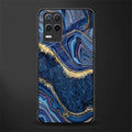 blue gold liquid marble glass case for realme 8 5g image