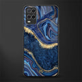 blue gold liquid marble glass case for oppo a54 image