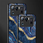 blue gold liquid marble glass case for mi 11 ultra 5g image-2