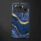 blue gold liquid marble glass case for mi 11 ultra 5g image