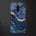 blue gold liquid marble glass case for oneplus 7t pro image