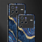 blue gold liquid marble glass case for vivo x80 pro 5g image-2