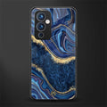 blue gold liquid marble back phone cover | glass case for oneplus 9
