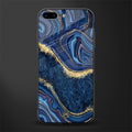 blue gold liquid marble glass case for iphone 7 plus image