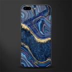 blue gold liquid marble glass case for iphone 7 plus image