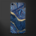 blue gold liquid marble glass case for iphone 8 image