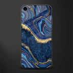 blue gold liquid marble glass case for iphone 8 image