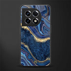 blue gold liquid marble back phone cover | glass case for oneplus 11