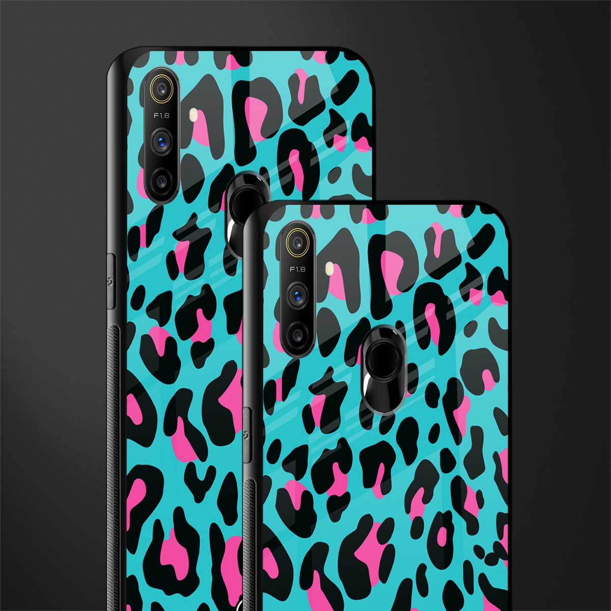 blue leopard fur glass case for realme narzo 20a image-2