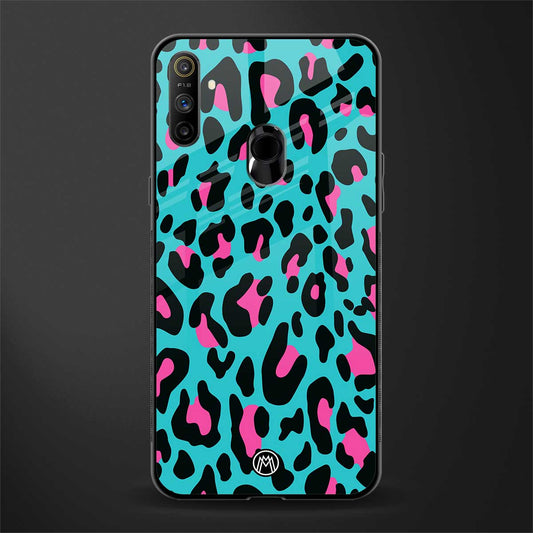 blue leopard fur glass case for realme narzo 20a image