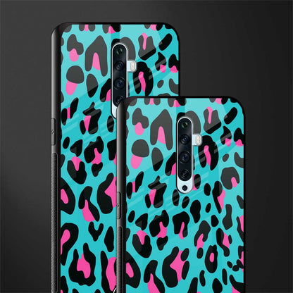 blue leopard fur glass case for oppo reno 2z image-2