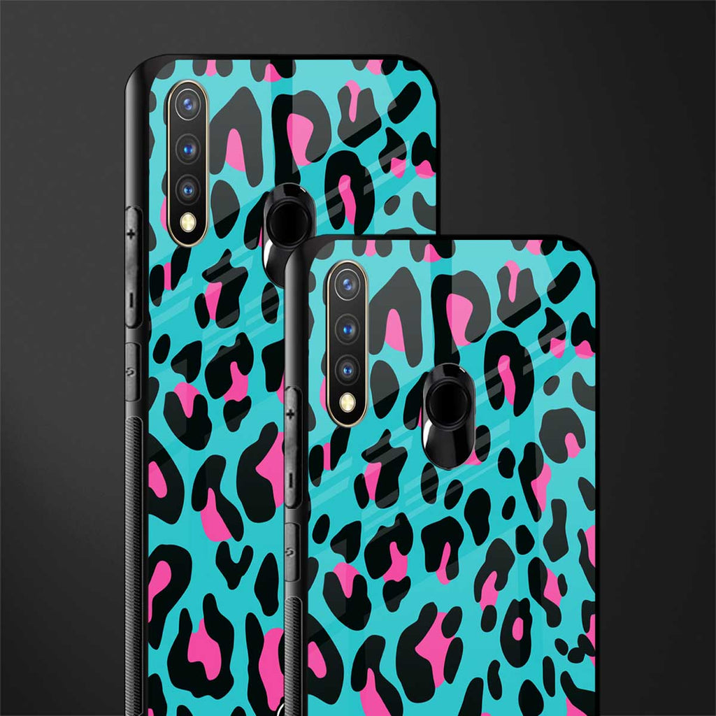blue leopard fur glass case for vivo u20 image-2